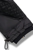 BOSS - Padded gloves with tonal monogram details and flannel lining Black