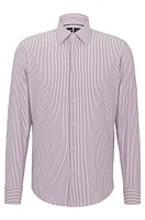 Regular-fit shirt striped material with Kent collar