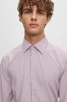 Regular-fit shirt striped material with Kent collar