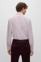 Regular-fit shirt striped material with Kent collar