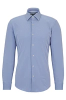 Slim-fit shirt structured performance-stretch fabric