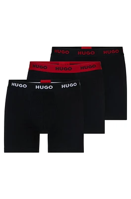 Three-pack of stretch-cotton boxer briefs with logo