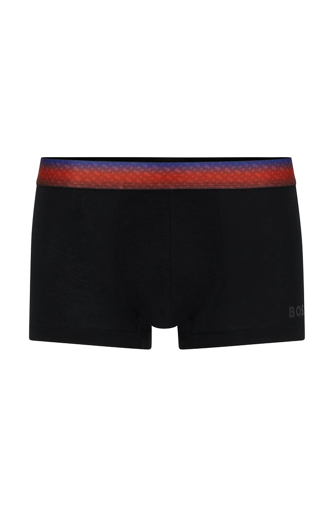 Single-jersey trunks with degradé monogram waistband