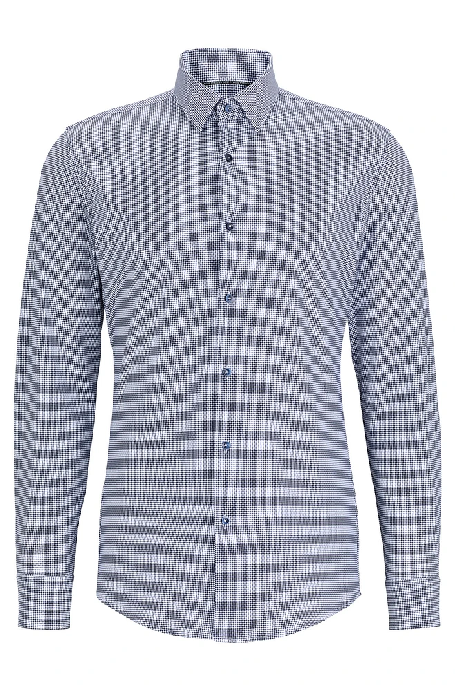 Slim-fit shirt printed performance-stretch fabric