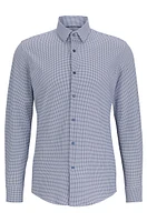 Slim-fit shirt printed performance-stretch fabric