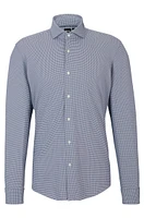 Regular-fit shirt structured performance-stretch material