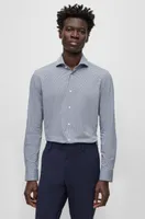 Regular-fit shirt structured performance-stretch material