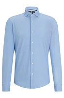 Regular-fit shirt structured performance-stretch material