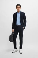 Regular-fit shirt structured performance-stretch material