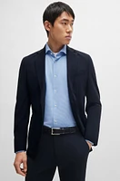 Regular-fit shirt structured performance-stretch material
