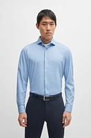 Regular-fit shirt structured performance-stretch material