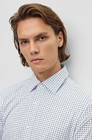 Slim-fit shirt printed performance-stretch fabric