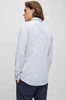 Slim-fit shirt printed performance-stretch fabric