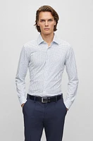 Slim-fit shirt printed performance-stretch fabric