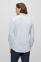 Slim-fit shirt printed performance-stretch fabric