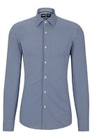 Slim-fit shirt printed performance-stretch fabric