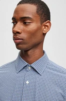 Slim-fit shirt printed performance-stretch fabric