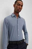 Slim-fit shirt printed performance-stretch fabric