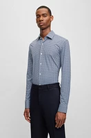 Slim-fit shirt printed performance-stretch fabric