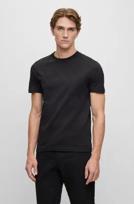 Mercerized-cotton regular-fit T-shirt with monogram jacquard