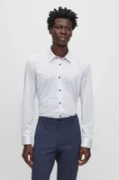 Slim-fit shirt printed performance-stretch fabric