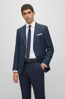 Slim-fit jacket a checked stretch-wool blend