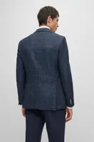 Slim-fit jacket a checked stretch-wool blend