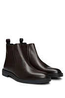 Leather Chelsea boots with signature-stripe detail