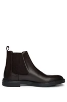 Leather Chelsea boots with signature-stripe detail