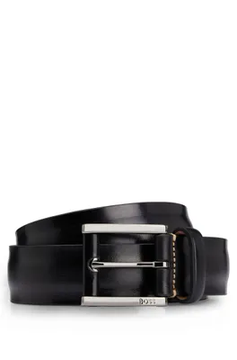 BOSS - Reversible belt in Italian leather with monogram buckle