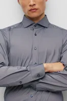 Slim-fit shirt structured performance-stretch fabric