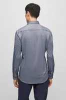 Slim-fit shirt structured performance-stretch fabric