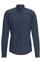 Regular-fit shirt printed performance-stretch fabric