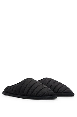 Monogram-jacquard slippers with rubber sole