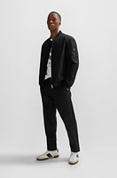 BOSS - Relaxed-fit jacket mixed water-repellent materials Black