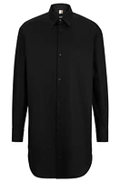 Longline regular-fit shirt easy-iron cotton poplin