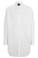 Longline regular-fit shirt easy-iron cotton poplin