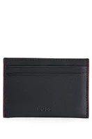 Matte-leather card holder with embossed logo