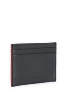 Matte-leather card holder with embossed logo