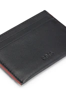 Matte-leather card holder with embossed logo