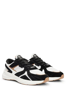 Mixed-material sneakers with suede and mesh