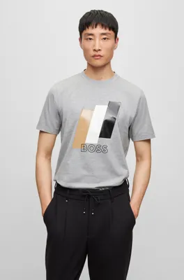 Cotton-jersey T-shirt with logo artwork