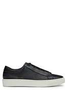 Gary grained-leather trainers with logo lace loop