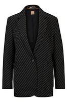 Oversize-fit jacket striped stretch wool