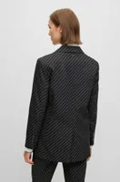 Oversize-fit jacket striped stretch wool