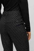 Regular-fit trousers diagonal pin-striped stretch wool