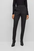 Regular-fit trousers diagonal pin-striped stretch wool