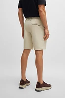 Slim-fit shorts easy-iron four-way stretch fabric