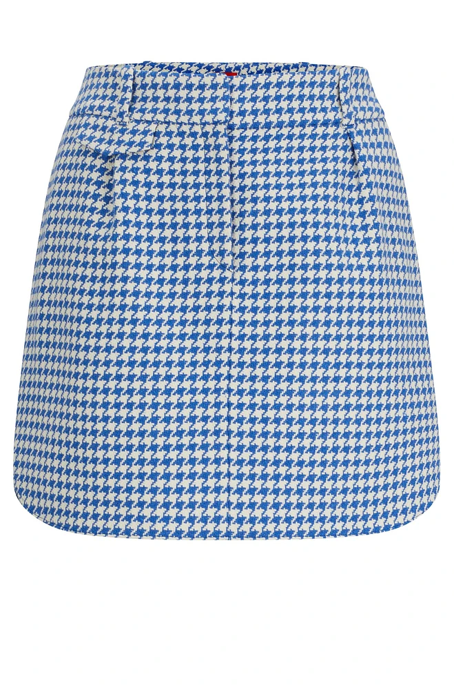 Houndstooth mini skirt a cotton blend