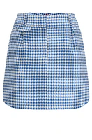 Houndstooth mini skirt a cotton blend